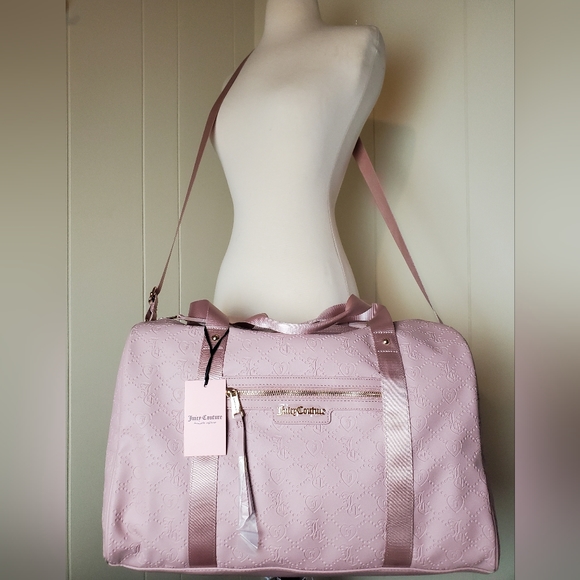 JUICY COUTURE pink dusty blush rosie weekender duffle carry on - Picture 3 of 8